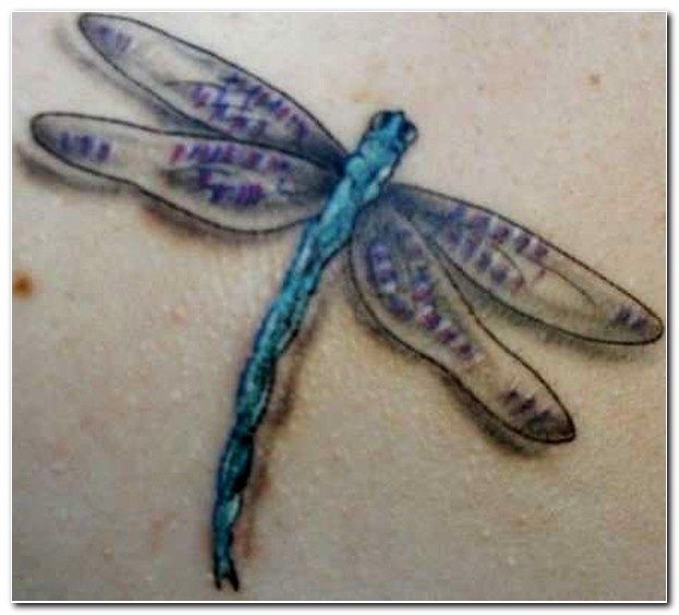 Dragonfly and Flower Tattoos