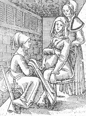 aus Rösslins Handbuch für Hebammen: Roszgarten, 1513     aus Rösslins Handbuch für Hebammen: Roszgarten, 1513