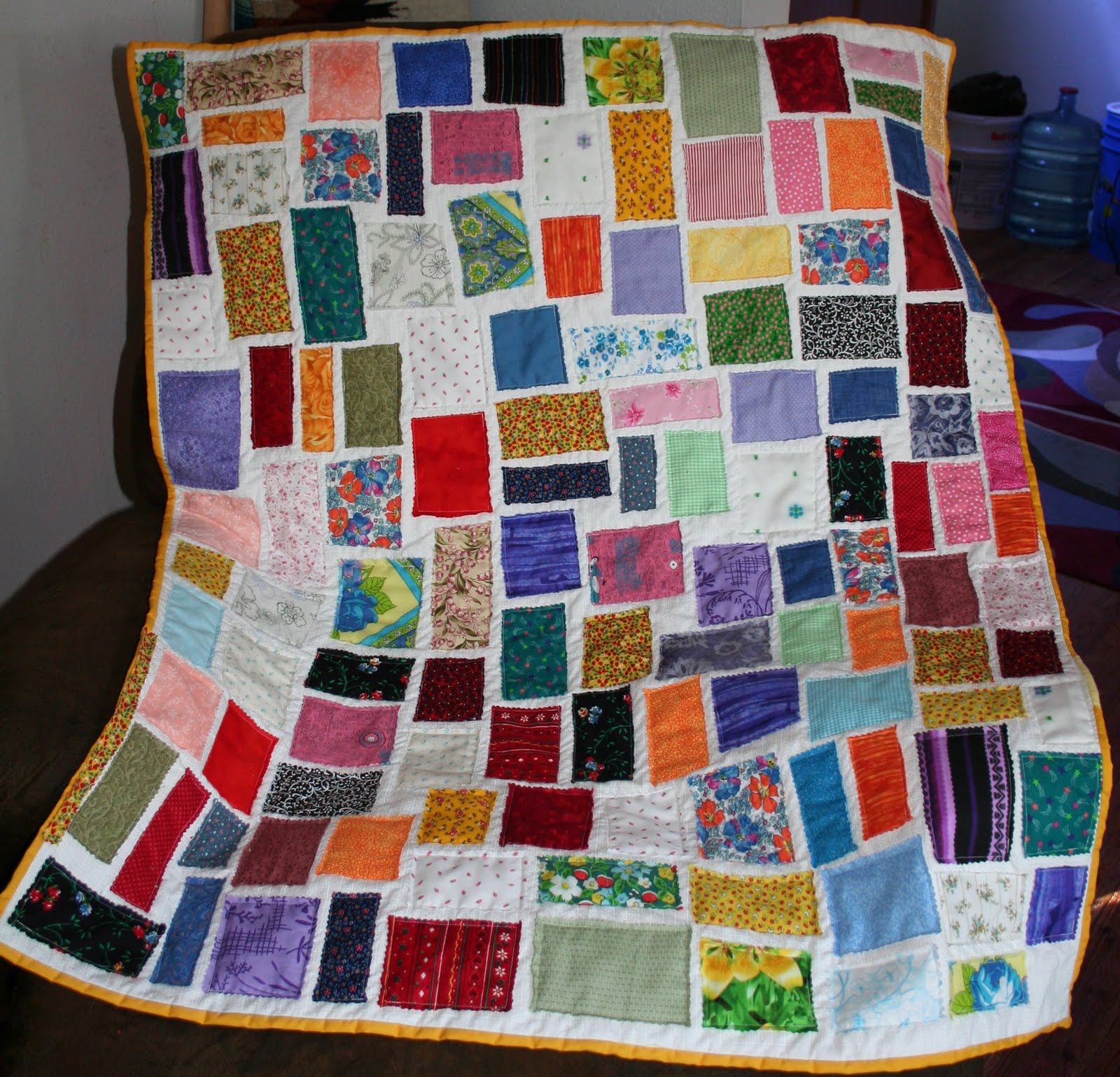 Growing Stitches Ticker Tape Quilt Finished and in its Glory