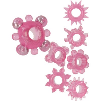 Набор разноцветных эрекционных колец на пенис Toyfa, 6 шт 00137290 - TOYFA - Эрекционные кольца - Купить