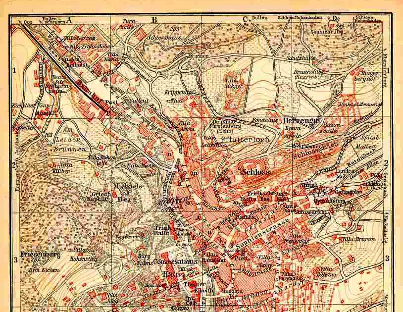 LandkartenarchivBLOG Stadtplan von BadenBaden (Baedeker Deutschland 1896)