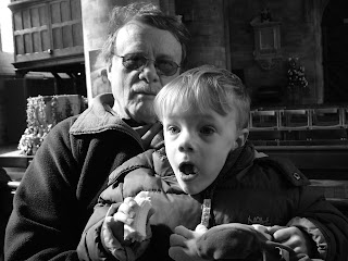 Eating a Banana at Hereford Cathedral