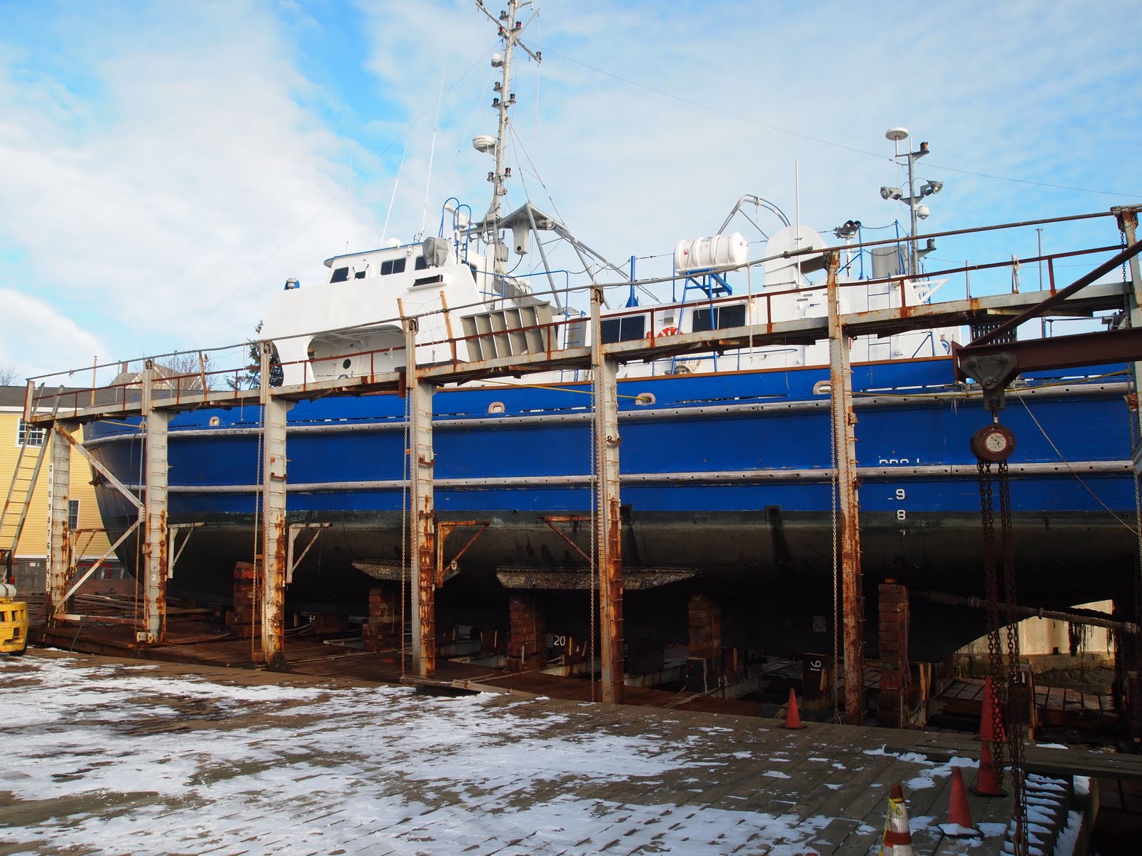 Kings Point Waterfront Liberator on the Railway at Boothbay Harbor