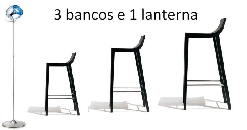 3 bancos e 1 lanterna