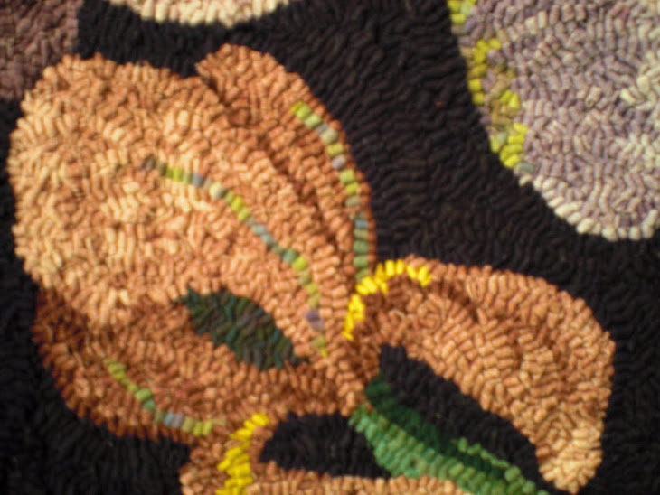 Details in a handhooked rug