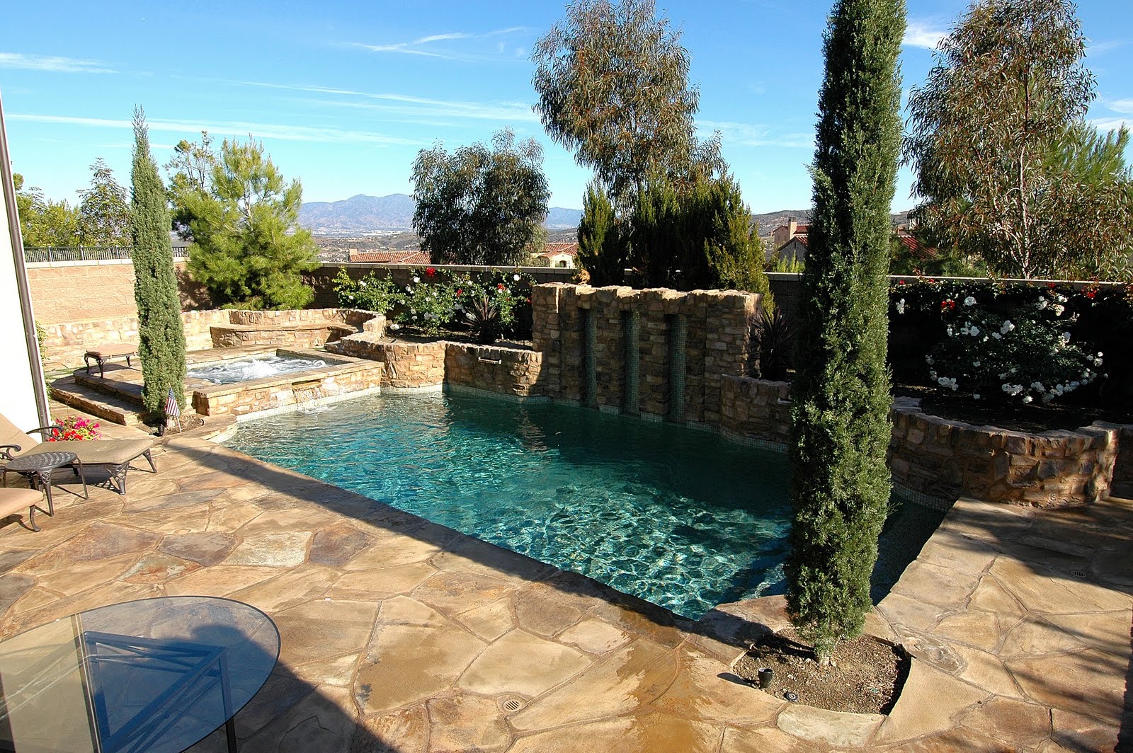 flagstone around pool