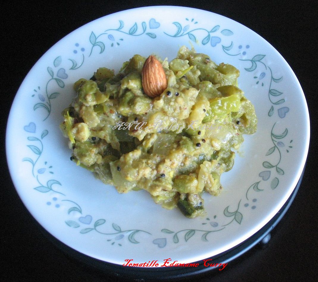 Tomatillo and Edamame Almond Curry