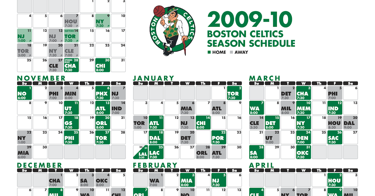 Schedule Boston Celtics Fan Site, Blog, Tshirts