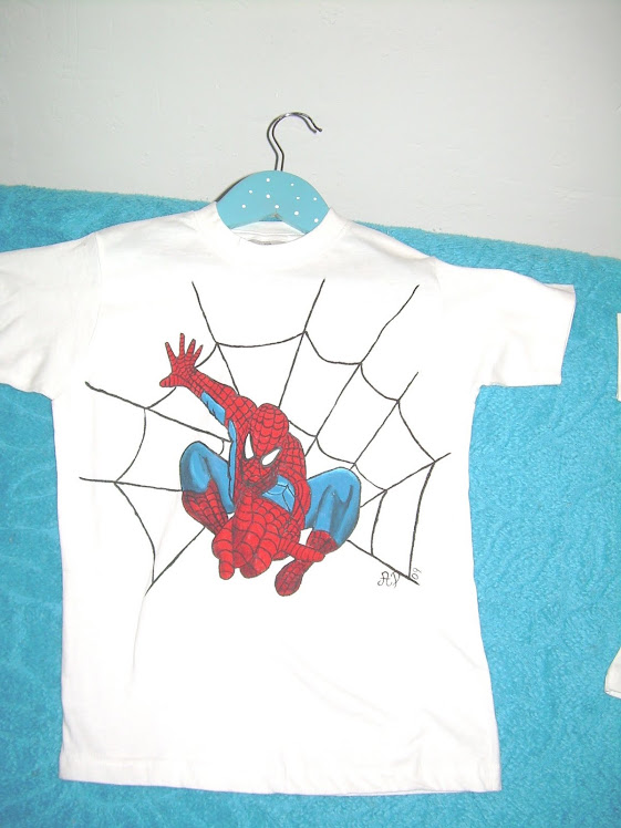 Spiderman. Camiseta Pintada a mano