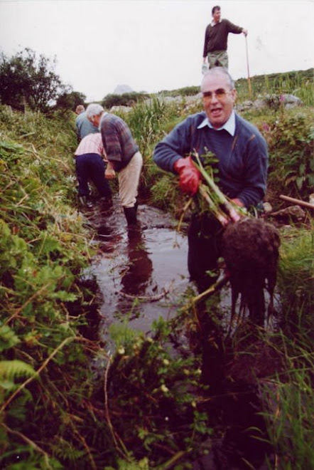 Tadgh O'Sullivan, lors d'une mise en etat d'un petit ruisseau du systeme Currane
