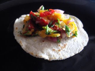 Peach Salsa with Homemade Corn Tortillas by Ng @ Whats for Dinner?
