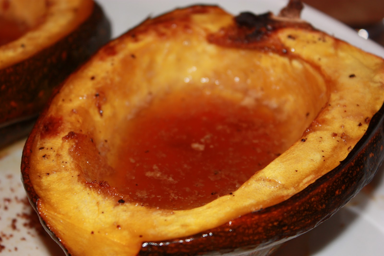Hungry For More Roasted Acorn Squash with Brown Sugar and Maple Syrup