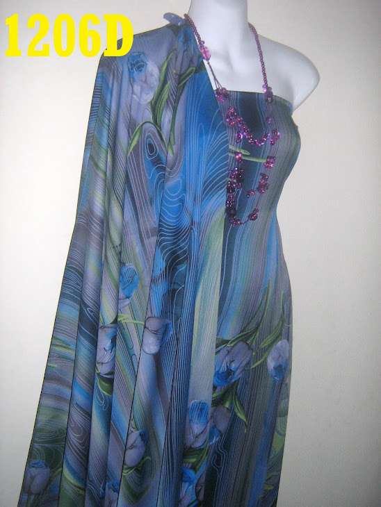 CC 1206D: CHIFFON CREPE ONE MALAYSIA, 4 METER, KAIN AGAK BERAT, CANTIK DAN MENAWAN, KOREAN MADE