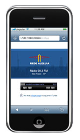 Rede Aleluia no iPhone
