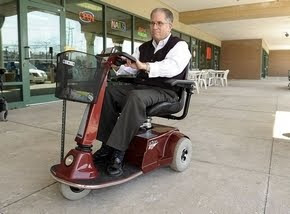 Michael Balkin of Metro Detroit rides his Shabbat Scooter from Amigo and Zomet Institute