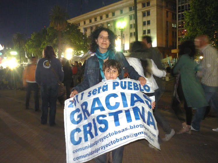 Niños, jóvenes y adultos que te acompañamos y sostenemos a CRISTINA PRESIDENTA, te decimos: