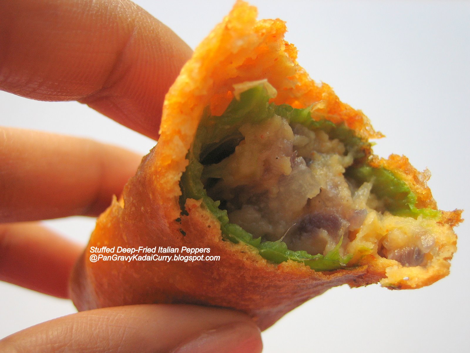 Pan Gravy Kadai Curry Stuffed Deep Fried Italian Peppers