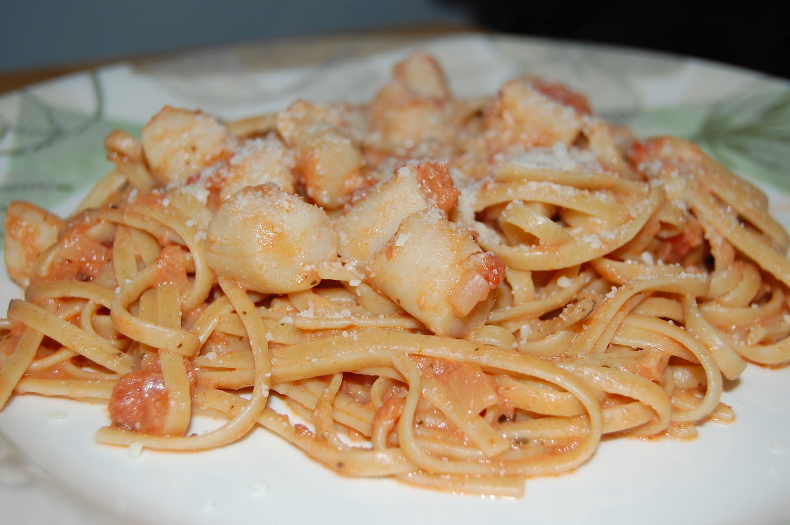 Tastes, Tales and Tours Scallops Pasta with Tomato Cream Sauce