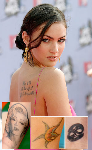 Megan Fox elegant tattoo collection