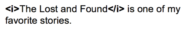 use the italics HTML code!