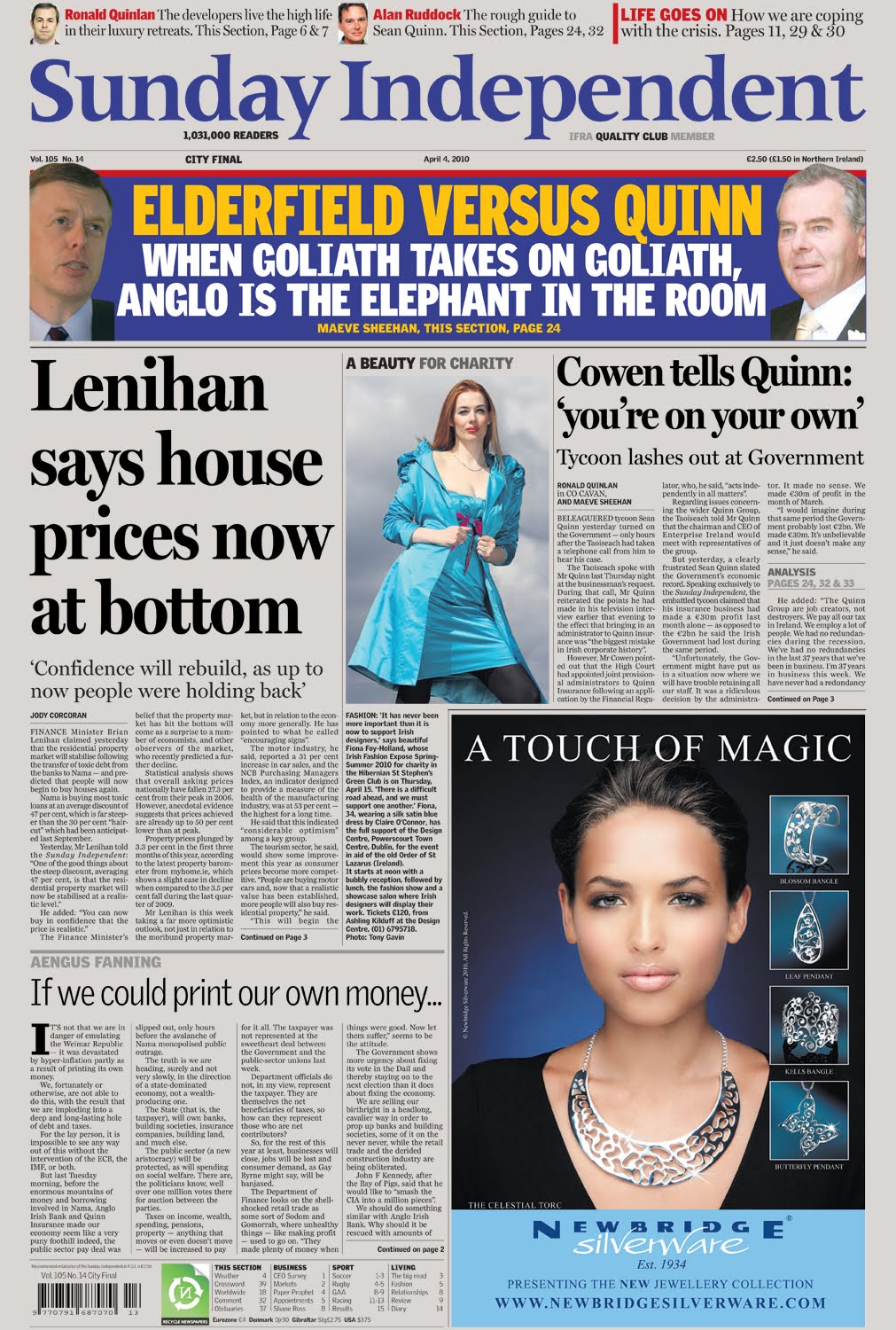 (The Couturette story) Claire O Connor Sunday Independent front covers