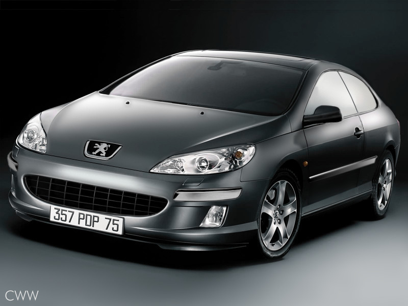 new black peugeot 407 coupe
