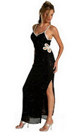 Black and White See-Thru Flower Dress Item# 1022