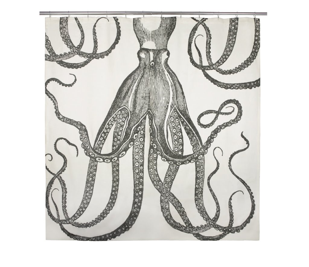 elaine ho octopus shower curtain