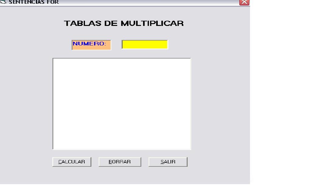 PROGRAMAS DE VISUAL BASIC 6.0 TABLAS DE MULTIPLICAR HASTA 1000
