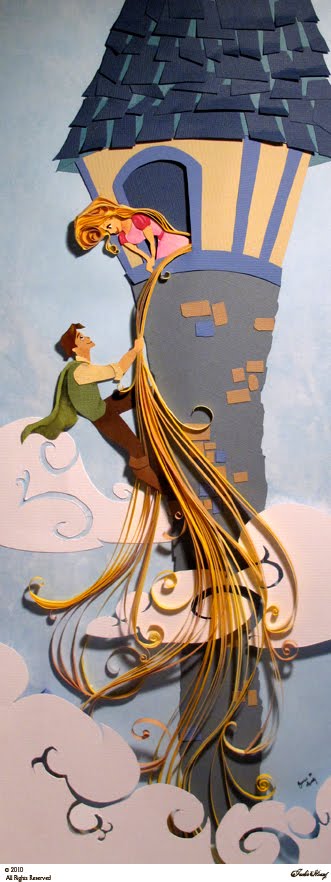 Jackie huang rapunzel paper sculpture