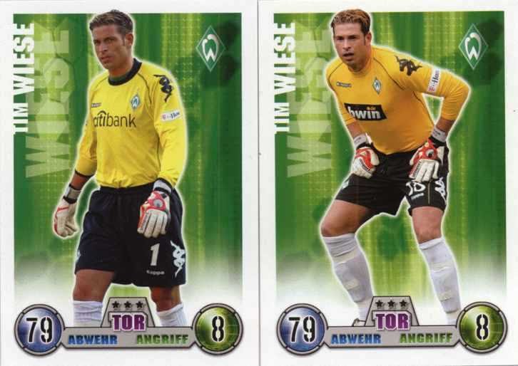 Tim Wiese Fehldruck Nummer 55 Werder Bremen Match Attax 2008/ 2009 rare selten
