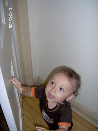 Playing with the door (he likes to open and close it 757204750275 times a day)