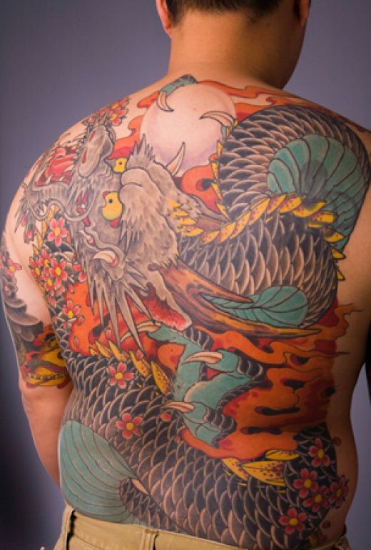 Body Painting: Japanese Dragon Tattoo Designs