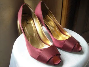 Maroon Peep Toed Heels