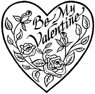 Valentines Roses on Valentine Coloring Page Be My Valentine