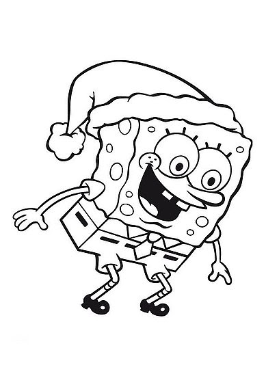 SpongeBob Becomes a Santa Clause at Christmas Coloring Page >> Disney ...