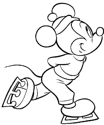Spring Coloring Pages on Disney Mickey Ice Skating Coloring Pages    Disney Coloring Pages