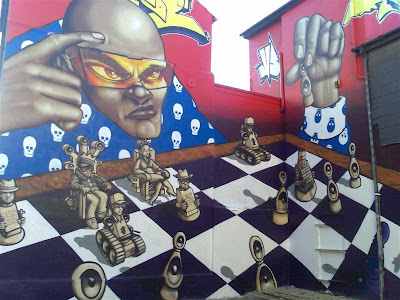 chess graffiti alphabet mural