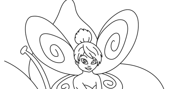 Tinkerbell Coloring Pages : Tinkerbell Sitting on Flowers >> Disney