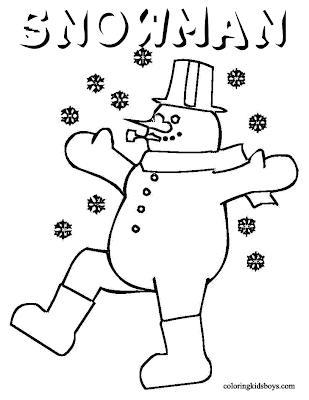 coloring pages christmas snowman