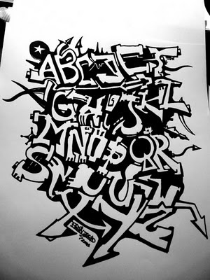 black and white graffiti sketches