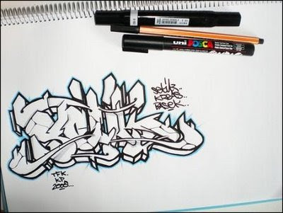 How To Draw Sketch Graffiti Letters Design On Paper