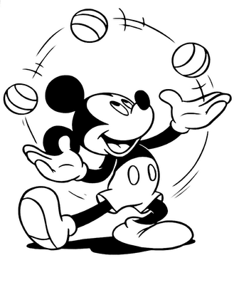 Mickey Mouse in a Ball Game Coloring Pages >> Disney Coloring Pages