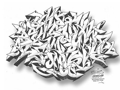 A Sketch Graffiti Alphabet Letters AZ with Wildstyle Design