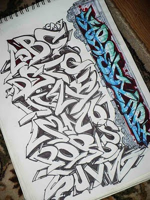 Graffiti Alphabet,letras de graffitis,abecedario de graffiti