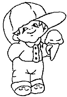 A Cartoon Eating Ice Cream Coloring Pages – Colorings.net