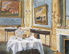 Painting of The Queen at Breakfast by her husband