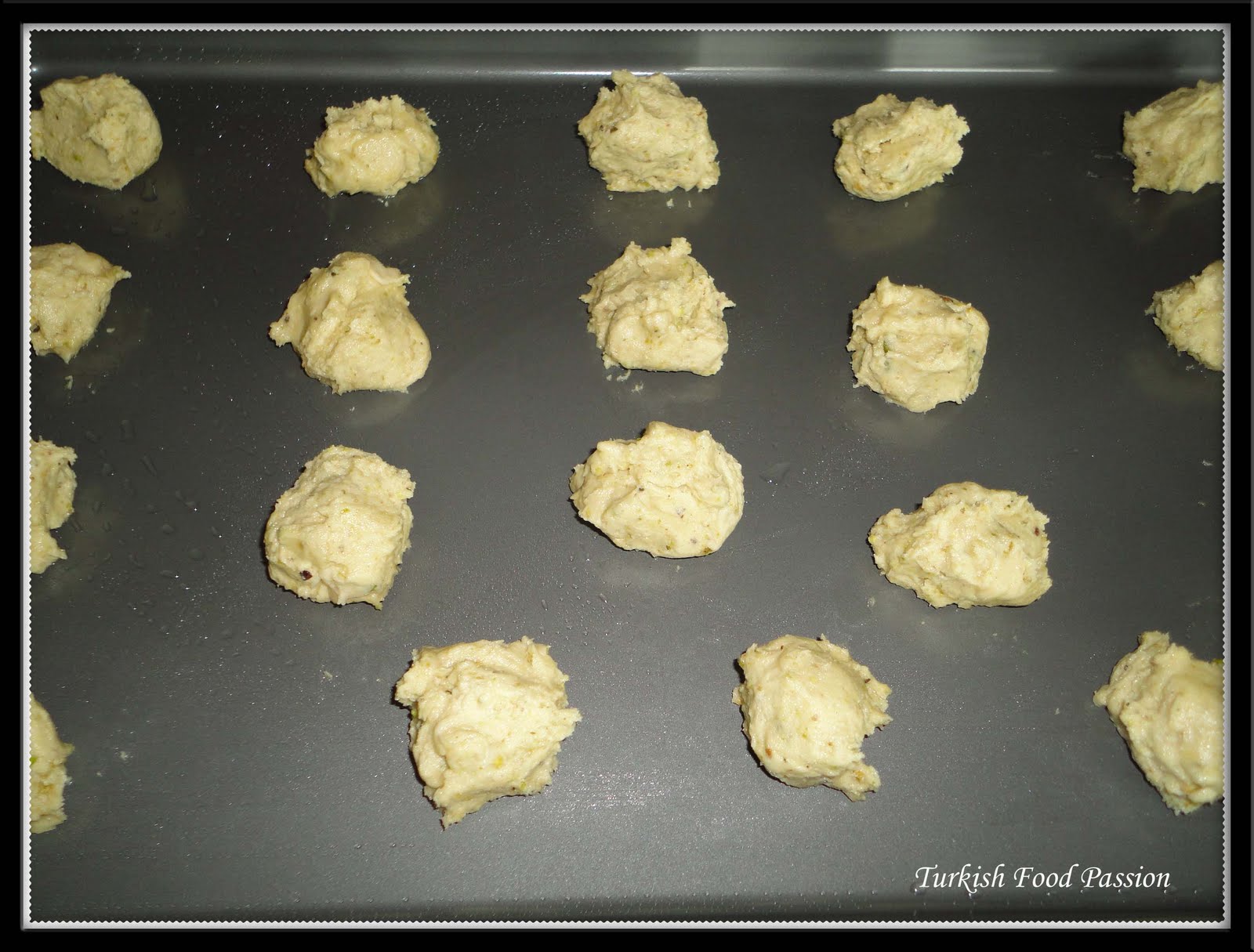 Turkish Food Passion Cookies with Pistachios (Antepfıstıklı Kurabiye)