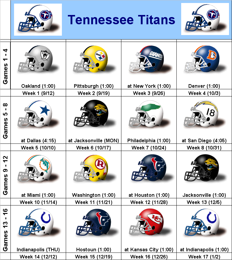 Printable Nfl Schedule