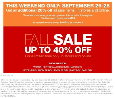 gap sale sign